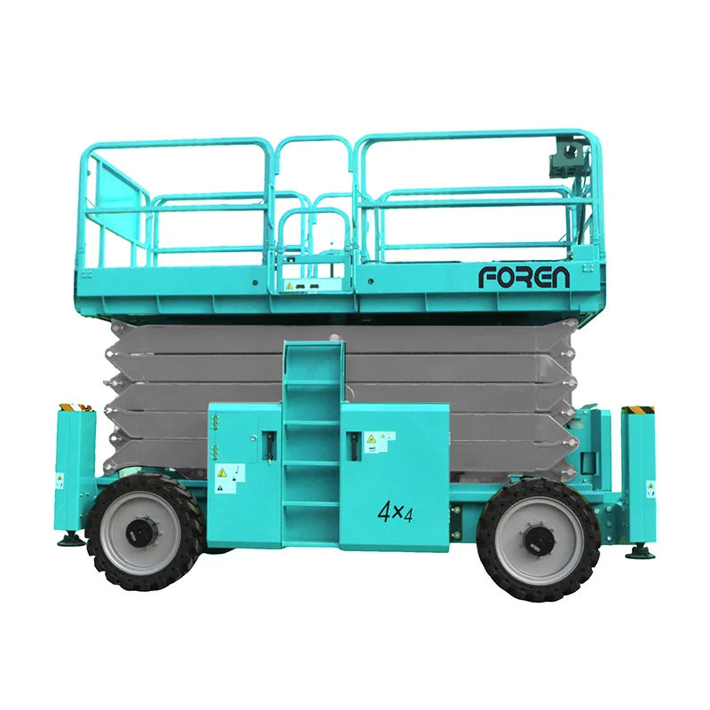 Elevador tipo tesoura elétrico autopropelido a diesel de 13 m